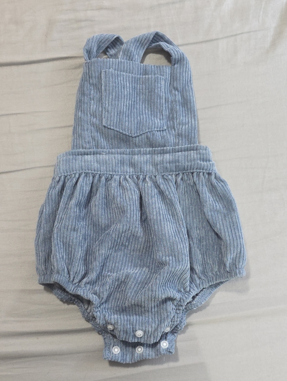 Kids Corduroy Bubble Romper in Light Blue